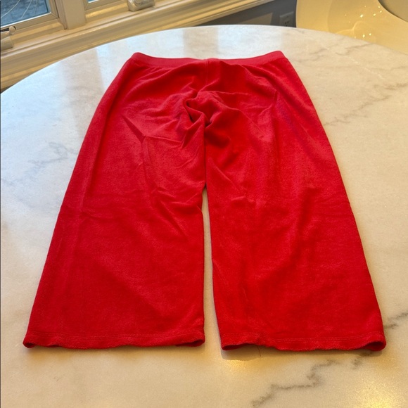 NWOT JUICY COUTURE Red terry Wide-Leg cropped Lounge Pants - Picture 4 of 5